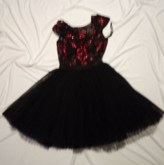Sherri Hill Short Red & Black Sequins Dress - Picture 1 of 5